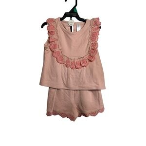 gerber modern moments toddler girls pink summer outfit size 5T tank top shorts